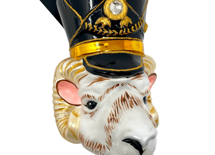 KRG Ram Head Polish Glass Ornament