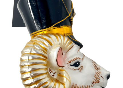 KRG Ram Head Polish Glass Ornament
