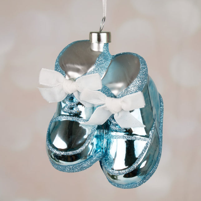 It's a Boy Or Girl Booties Personalized Christmas Glass Ornament