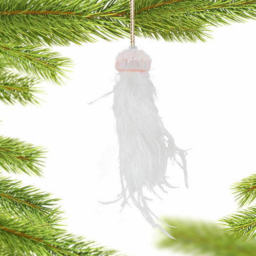 custom feathered jellyfish christmas ornament – Christmas ornament, holiday tree decoration or gift