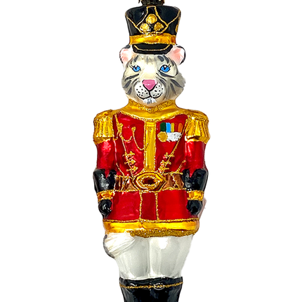 KRG White Tiger Body Polish Glass Ornament