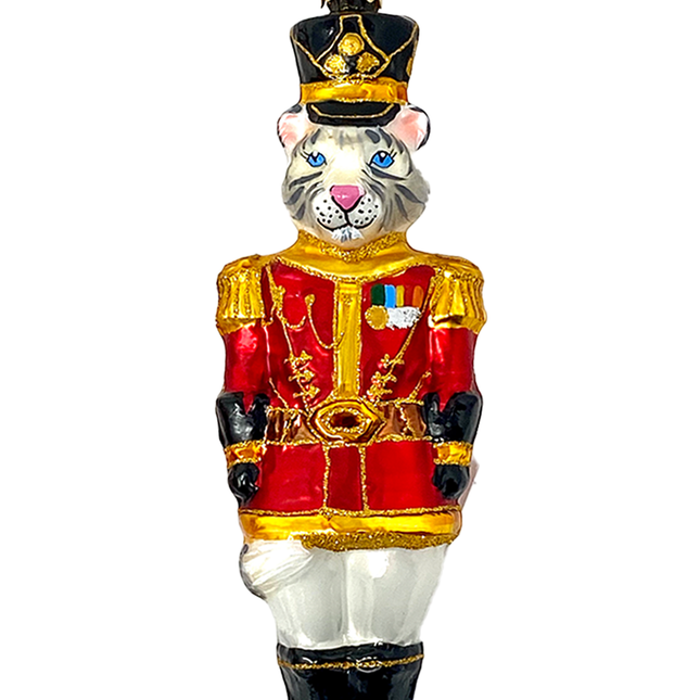 KRG White Tiger Body Polish Glass Ornament