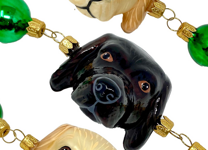 Labrador Dog Glass Tree Garland