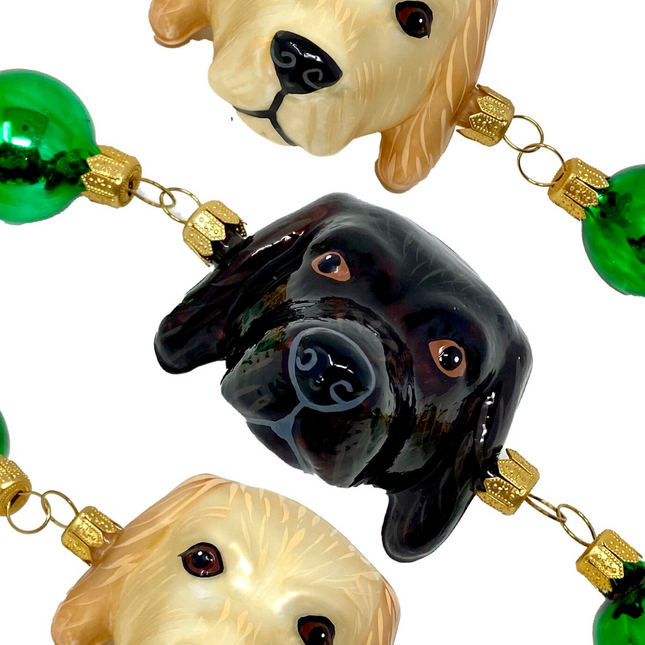 Labrador Dog Glass Tree Garland