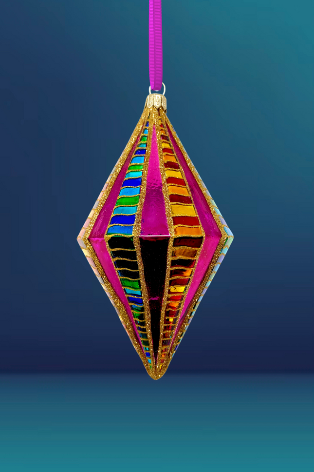 Large High Better Diamond Glass Bauble