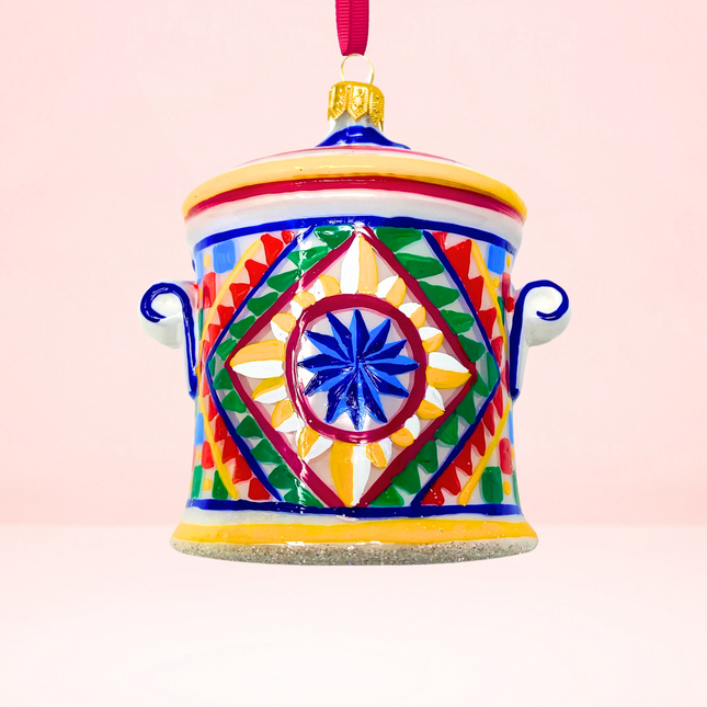 Leone Cookie Jar Polish Glass Ornament