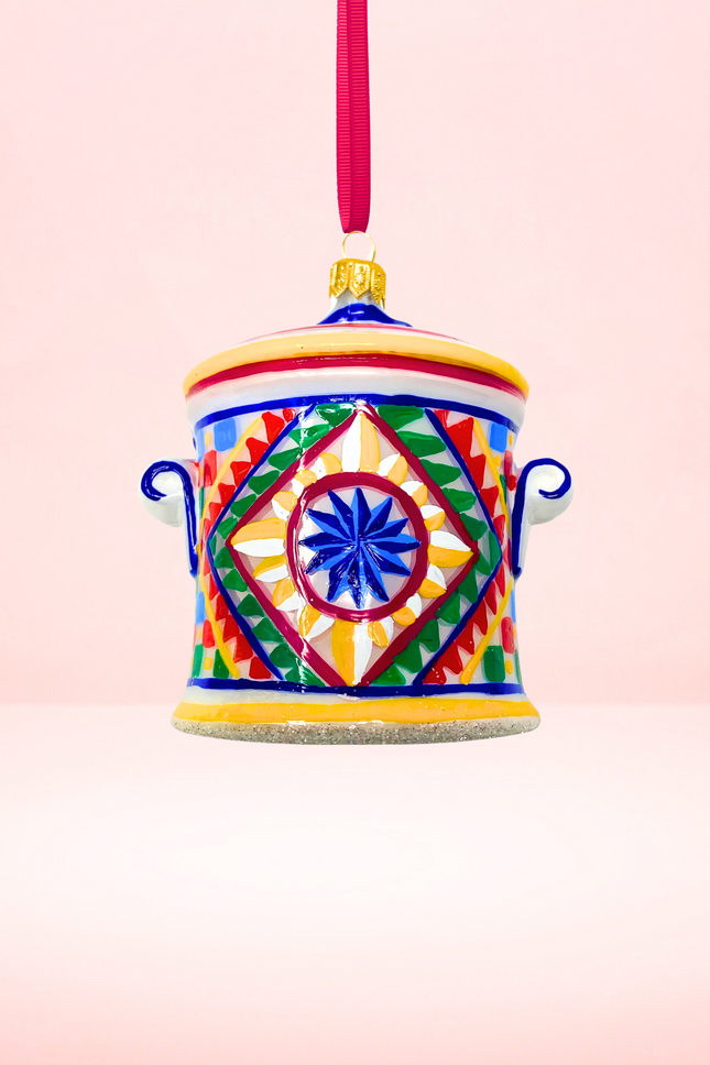 Leone Cookie Jar Polish Glass Ornament