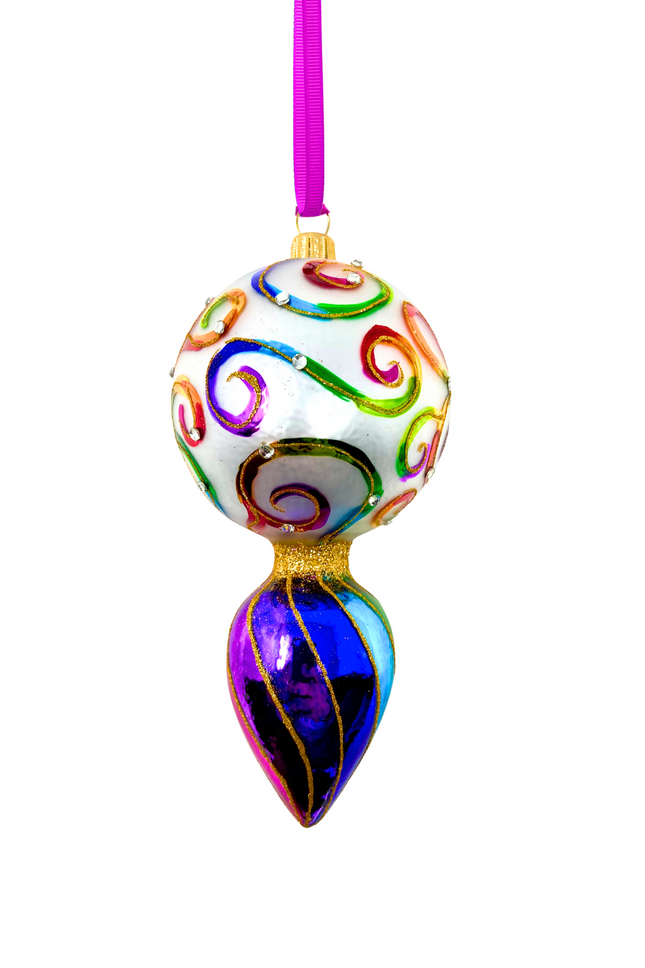 Light Dance Demure Polish Glass Ornament