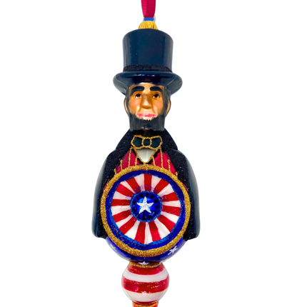 Abraham Lincoln Reflector Glass Ornament
