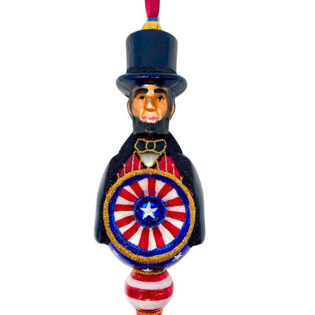 Abraham Lincoln Reflector Glass Ornament