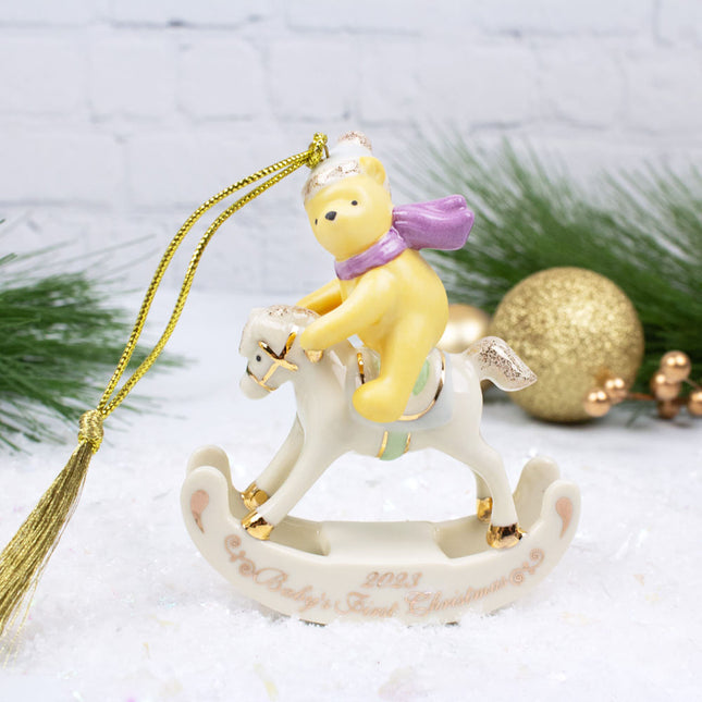 personalized lenox winnie the pooh baby's first christmas 2023 christmas ornament – Christmas ornament, holiday tree decorati