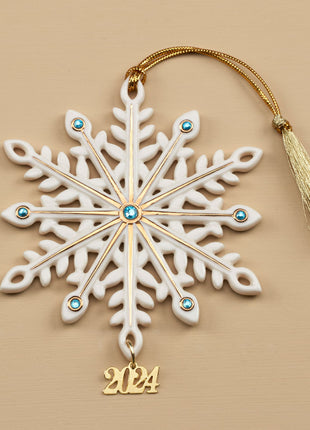 Lenox 2024 Dated Annual Gemmed Snowflake Ornament  by LENOX Ornament