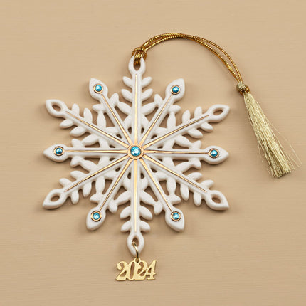 custom lenox 2024 dated annual gemmed snowflake christmas ornament – Christmas ornament, holiday tree decoration or gift