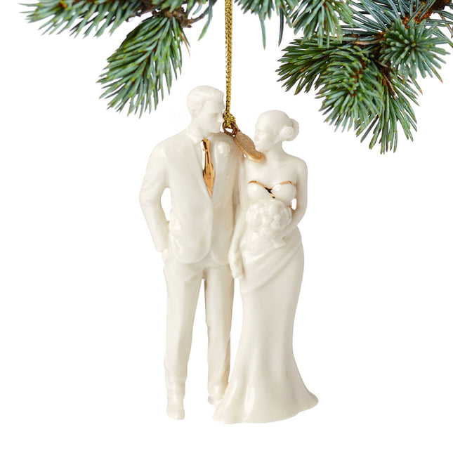 engraved lenox 2024 dated bride and groom christmas ornament – Christmas ornament, holiday tree decoration or gift
