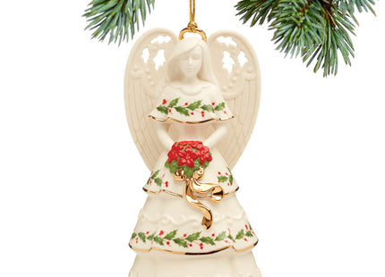 engraved lenox holiday angel bell holding flowers christmas ornament – Christmas ornament, holiday tree decoration or gift