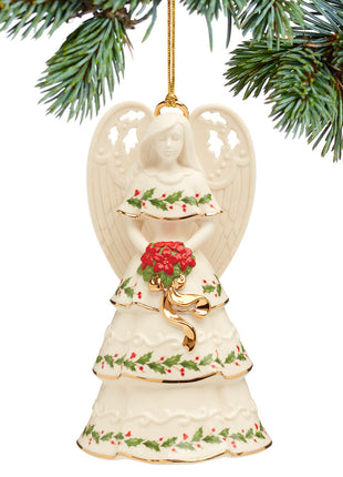 Lenox Holiday Angel Bell Holding Flowers Ornament  by LENOX Ornament