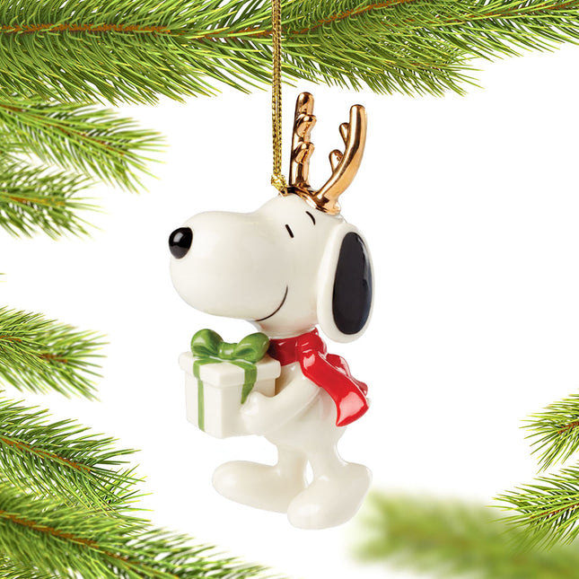 holiday lenox snoopy with gift christmas ornament – Christmas ornament, holiday tree decoration or gift