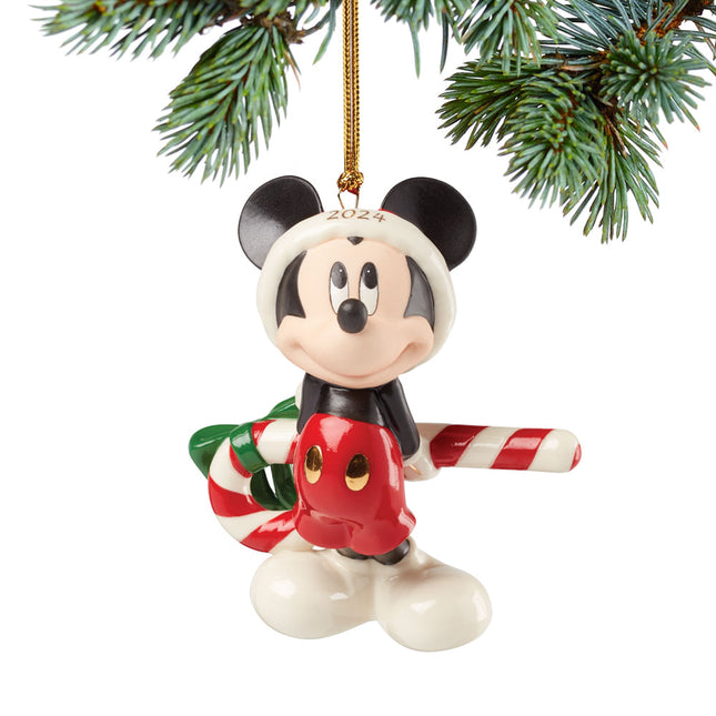 decorative lenox 2024 dated mickey with candy cane christmas ornament – Christmas ornament, holiday tree decoration or gift