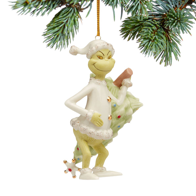 custom lenox grinch stealing tree christmas ornament – Christmas ornament, holiday tree decoration or gift