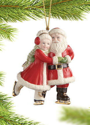 Lenox Ice Skating Santa and Mrs. Claus Ornament  by LENOX Ornament