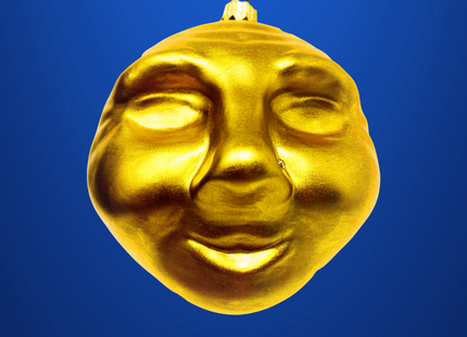 Man in the Moon Glass Ornament (Gold)