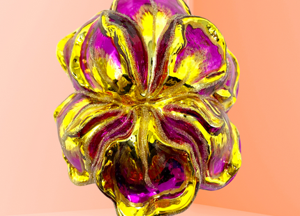 Morning's Crown Iris Polish Glass Ornament