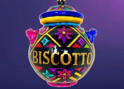 Mosaic Biscotto Jar Glass Christmas Ornament