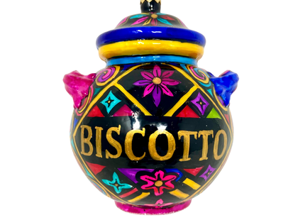 Mosaic Biscotto Jar Glass Christmas Ornament