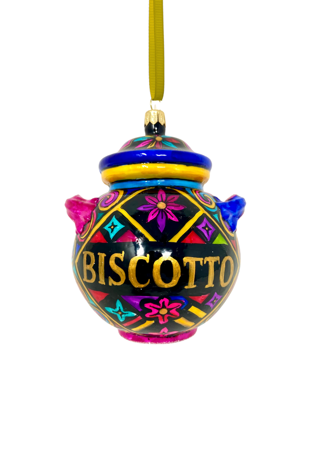 Mosaic Biscotto Jar Glass Christmas Ornament