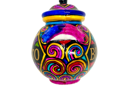 Mosaic Biscotto Jar Glass Christmas Ornament