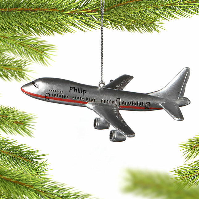 engraved personalized airliner christmas ornament – Christmas ornament, holiday tree decoration or gift