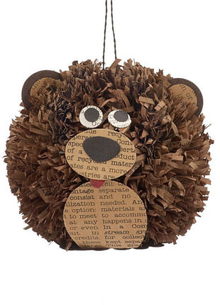 Paper Pom Pom Bear Ornament  by GANZ Ornament