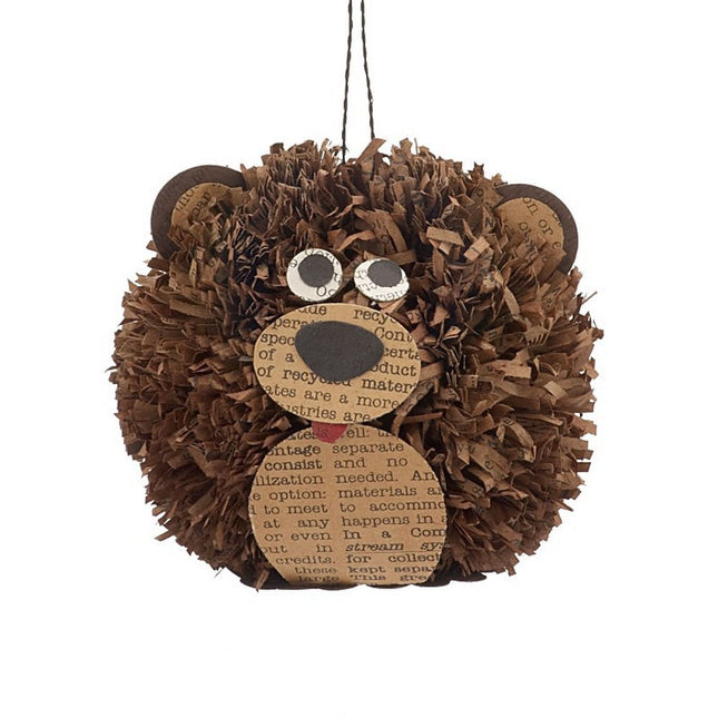 decorative paper pom pom bear christmas ornament – Christmas ornament, holiday tree decoration or gift