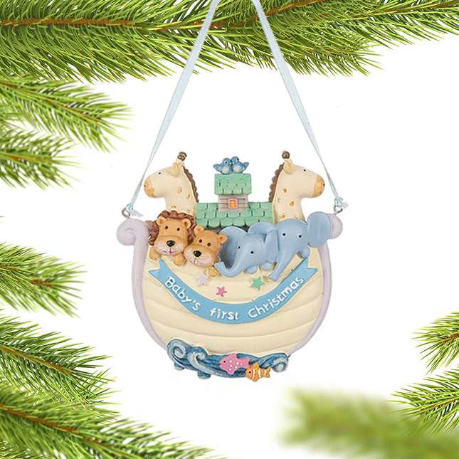 Baby's First Christmas Yellow Noah's Ark Ornament