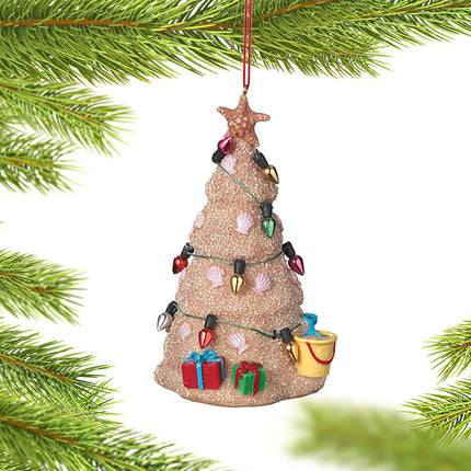 custom personalized beach sand christmas tree christmas ornament – Christmas ornament, holiday tree decoration or gift