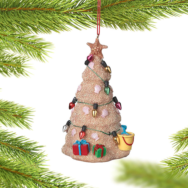 custom personalized beach sand christmas tree christmas ornament – Christmas ornament, holiday tree decoration or gift