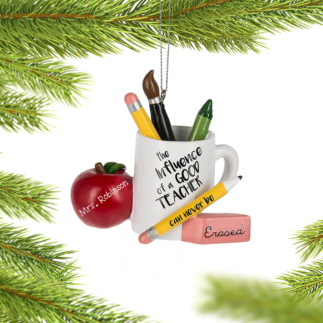 keepsake personalized good teacher mug christmas ornament – Christmas ornament, holiday tree decoration or gift