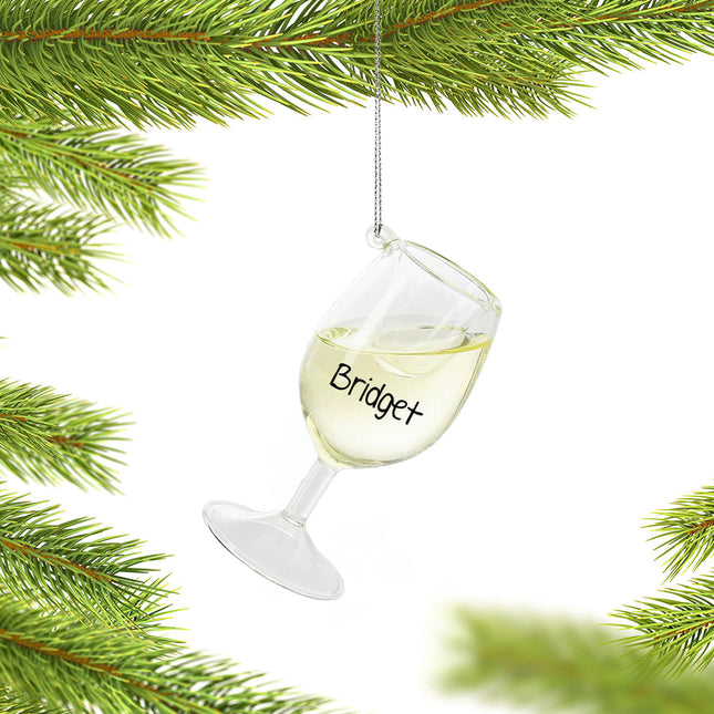 holiday personalized wine glass christmas ornament – Christmas ornament, holiday tree decoration or gift