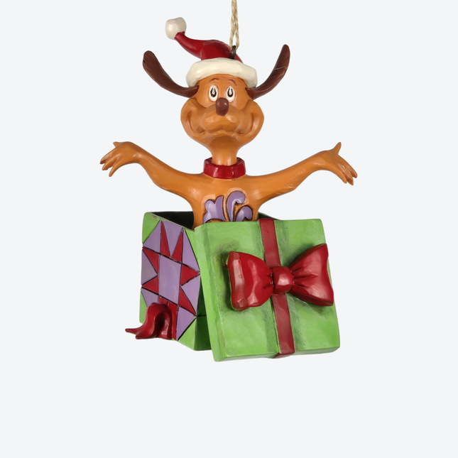 Max in Present Christmas Ornament