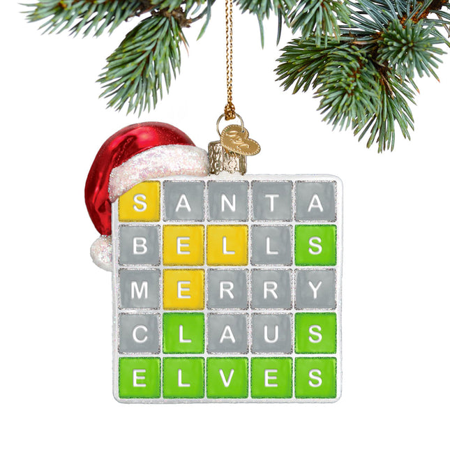 engraved merry words christmas ornament – Christmas ornament, holiday tree decoration or gift