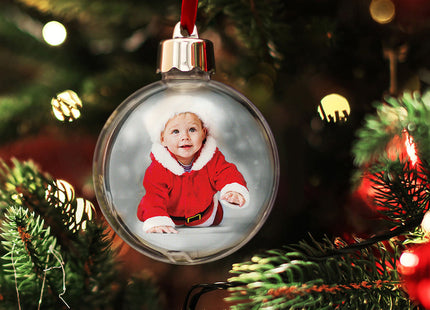 decorative personalized photo ball christmas ornament – Christmas ornament, holiday tree decoration or gift