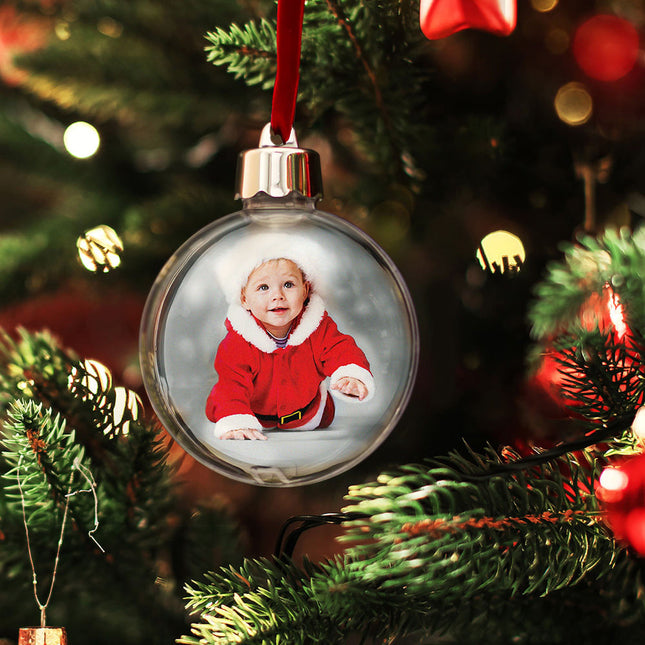 decorative personalized photo ball christmas ornament – Christmas ornament, holiday tree decoration or gift