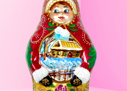 Nesting Doll Glass Christmas Ornament