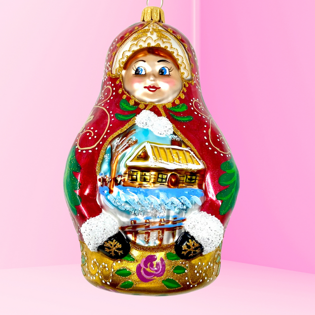 Nesting Doll Glass Christmas Ornament