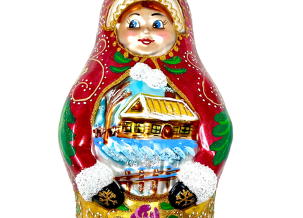 Nesting Doll Glass Christmas Ornament