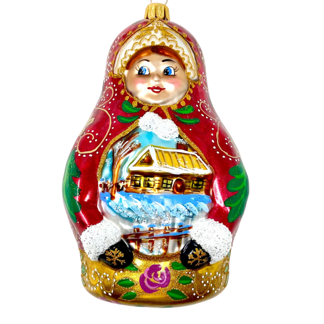Nesting Doll Glass Christmas Ornament