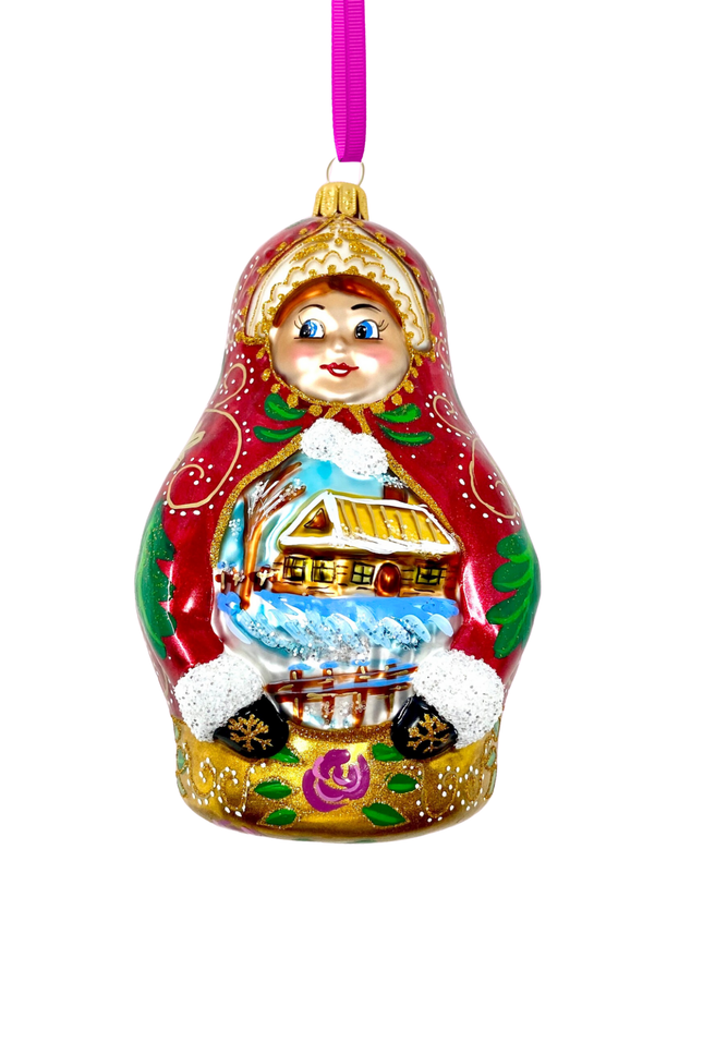 Nesting Doll Glass Christmas Ornament