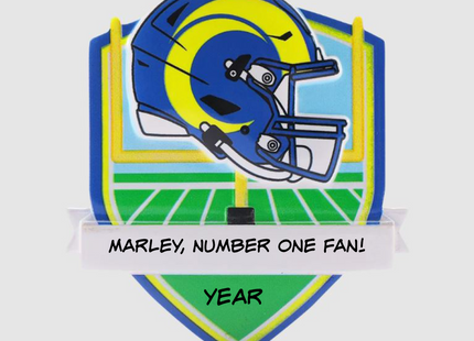 Personalized Los Angeles Rams Football Helmet Christmas Ornament | Custom Name Gift