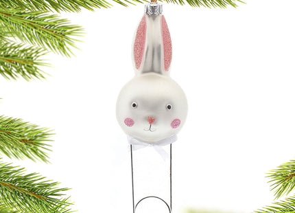 engraved personalized rabbit or bunny diaper pin christmas ornament – Christmas ornament, holiday tree decoration or gift