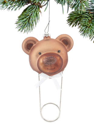 Teddy Bear Diaper Pin Ornament  by ORNAMENT SHOP EXCLUSIVE Ornament